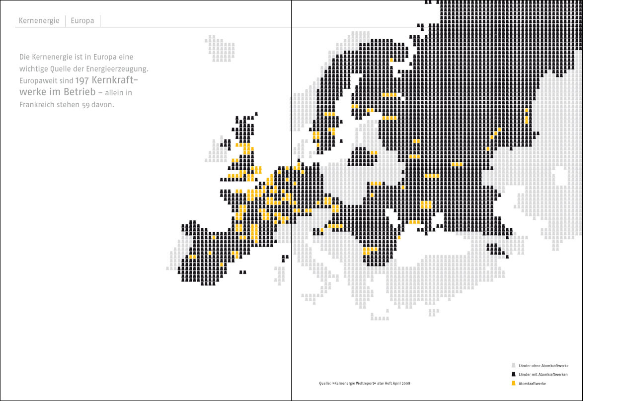 Erdgeschoss Grafik | Esther Gonstalla | Infographics | The Atomic Book – Map of Nuclear Reactors in Europe